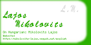 lajos mikolovits business card